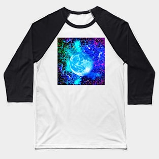 Galaxy Moon and Stars Baseball T-Shirt